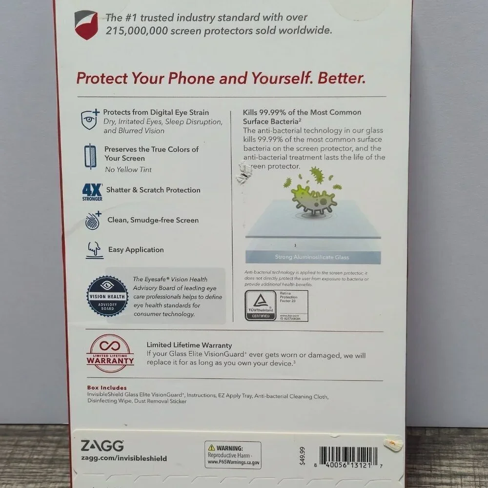 Zagg Invisible Shield GlassFusion Screen Protector iPhone 5.4
